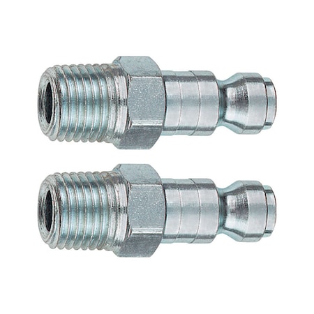 Plews-Edelmann Tru-Flate Steel 1/4 in. T-Style Plug 1/4 in. Male 2 pc 12-125-2